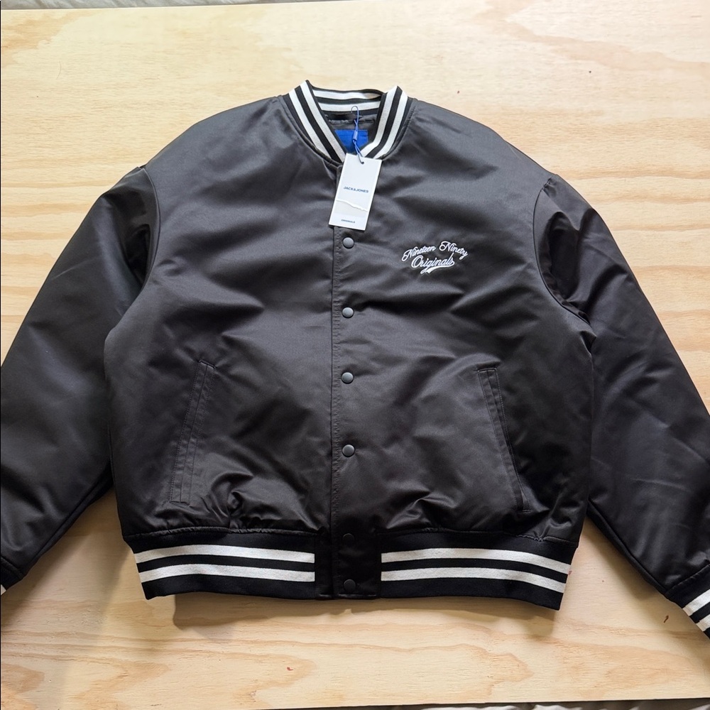 Jack & Jones Black Varsity Jacket